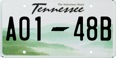 TN license plate A0148B