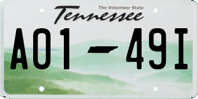 TN license plate A0149I