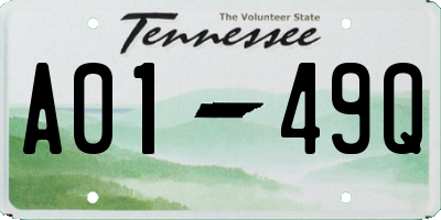 TN license plate A0149Q