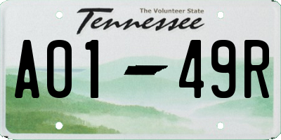TN license plate A0149R