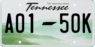 TN license plate A0150K