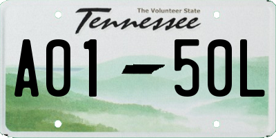 TN license plate A0150L