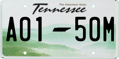 TN license plate A0150M
