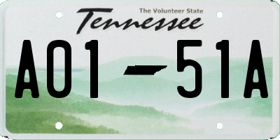 TN license plate A0151A