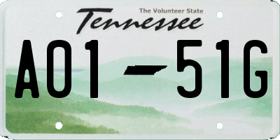 TN license plate A0151G