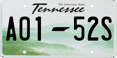 TN license plate A0152S