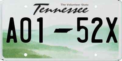 TN license plate A0152X