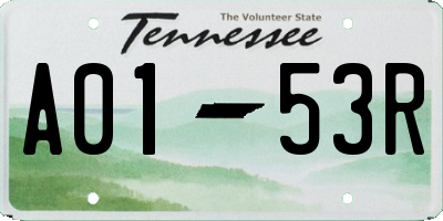TN license plate A0153R