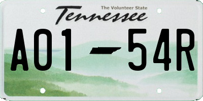 TN license plate A0154R