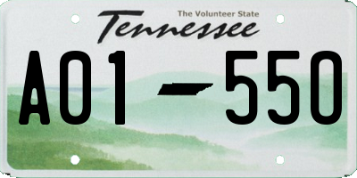TN license plate A0155O
