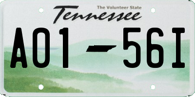 TN license plate A0156I