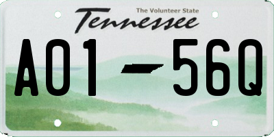 TN license plate A0156Q