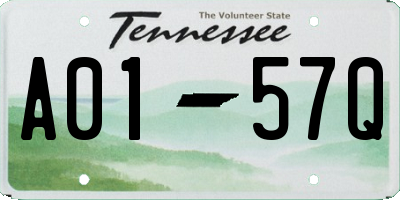 TN license plate A0157Q