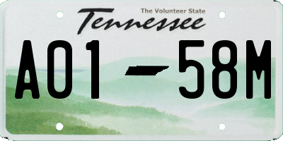 TN license plate A0158M