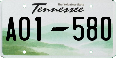 TN license plate A0158O