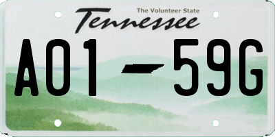 TN license plate A0159G