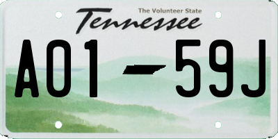 TN license plate A0159J