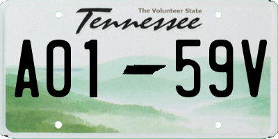TN license plate A0159V