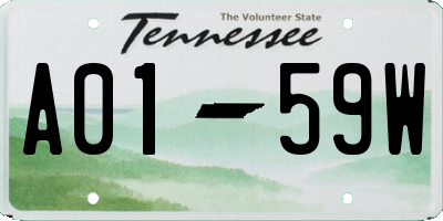 TN license plate A0159W