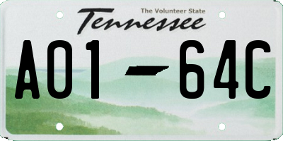 TN license plate A0164C