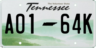 TN license plate A0164K