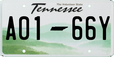 TN license plate A0166Y
