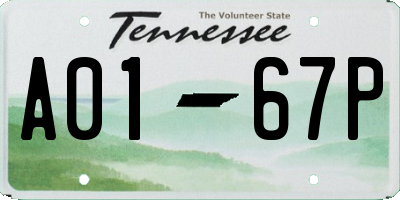 TN license plate A0167P