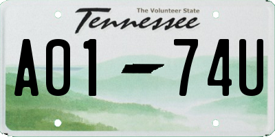 TN license plate A0174U