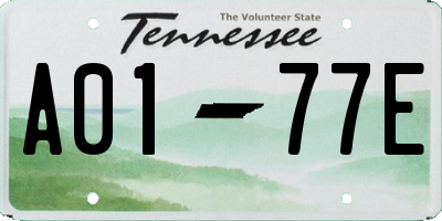 TN license plate A0177E