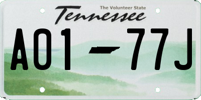TN license plate A0177J