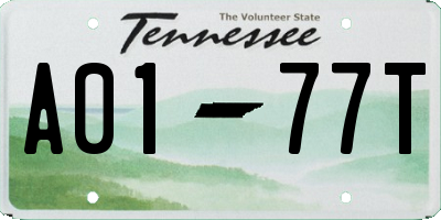 TN license plate A0177T
