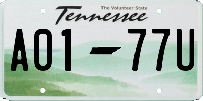 TN license plate A0177U