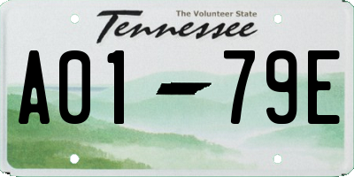 TN license plate A0179E