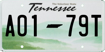 TN license plate A0179T