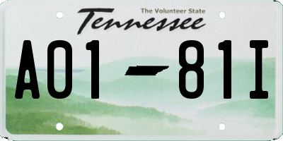 TN license plate A0181I