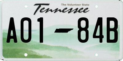 TN license plate A0184B