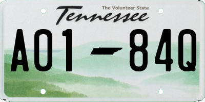 TN license plate A0184Q