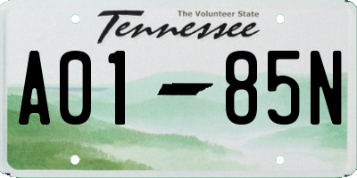 TN license plate A0185N
