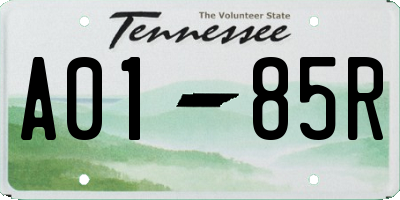 TN license plate A0185R