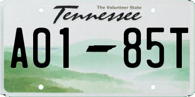 TN license plate A0185T