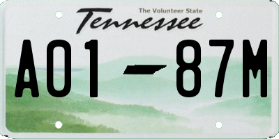 TN license plate A0187M