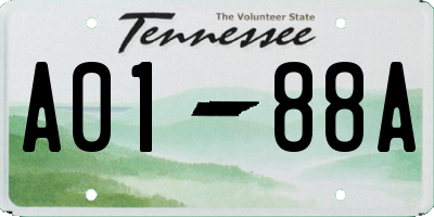 TN license plate A0188A