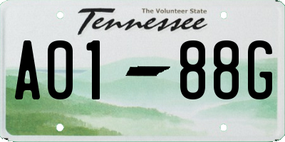 TN license plate A0188G