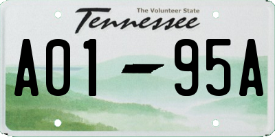 TN license plate A0195A