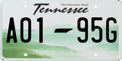 TN license plate A0195G