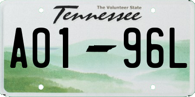 TN license plate A0196L