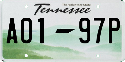 TN license plate A0197P