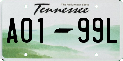 TN license plate A0199L