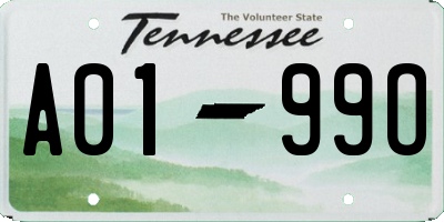 TN license plate A0199O