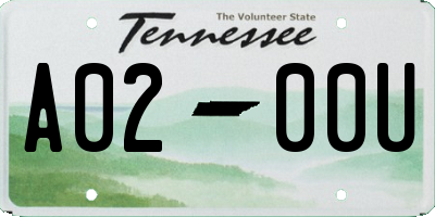 TN license plate A0200U